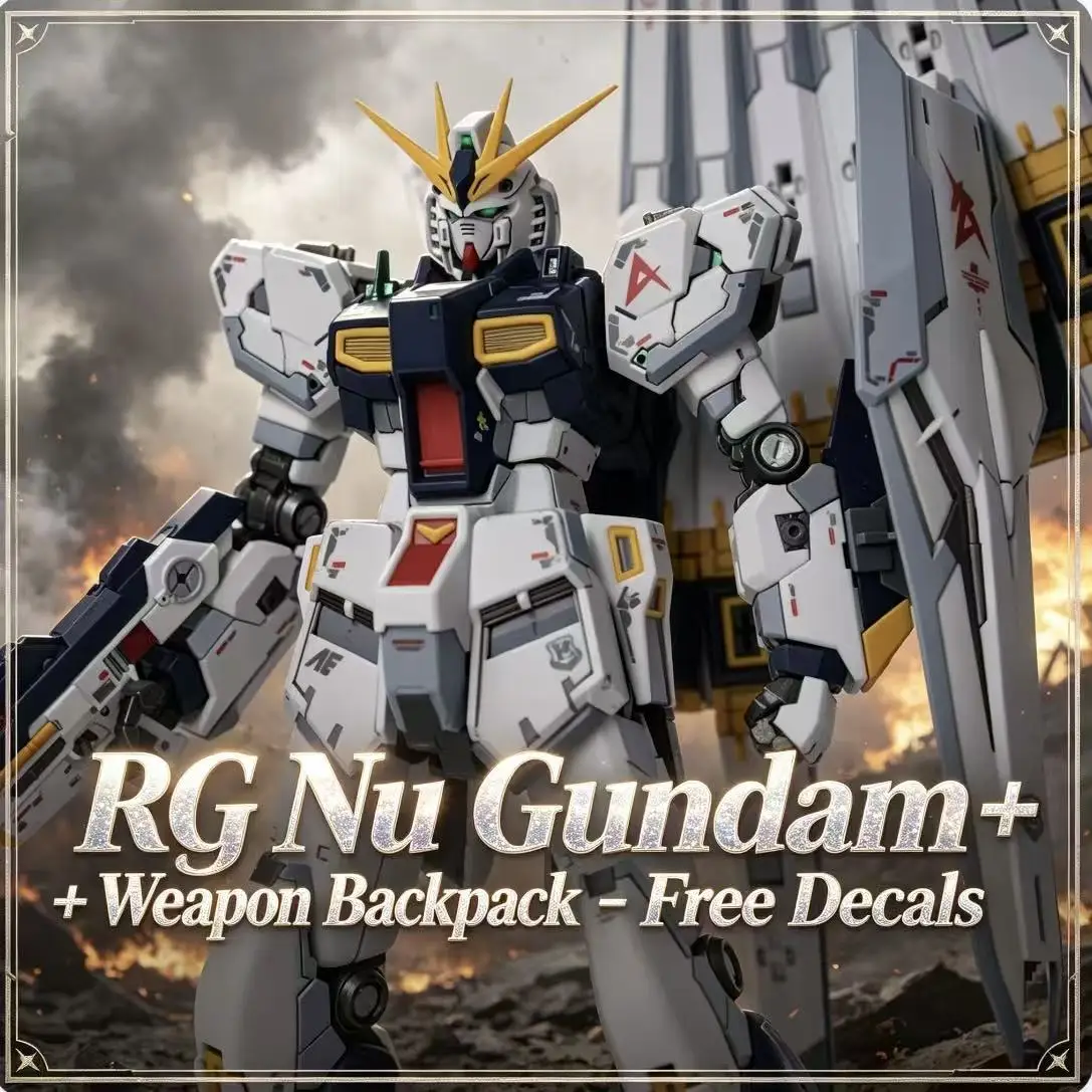RG32 New Arrival Nu Gundam Amuro Model, Equipped with Funnel Backpack, Bracket & Water Slide Decal, Assembled Action Figure Toy