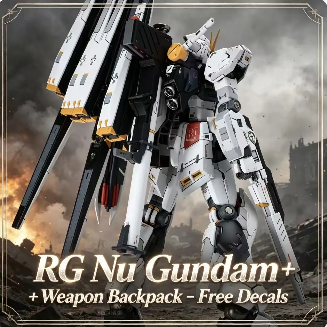 RG32 New Arrival Nu Gundam Amuro Model, Equipped with Funnel Backpack, Bracket & Water Slide Decal, Assembled Action Figure Toy