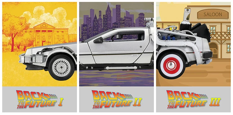 WELLY Diecast 1:24 Scale Model Car Toy Delorean For Movie Back to The Future Part 1/2/3 DMC-12 Metal Alloy Toy Car For Kids Gift
