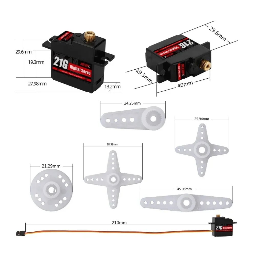 Full Metal Gearbox 2322 2600KV Brushless Motor AM32 45A ESC 21g Servo/2CH Receiver for RC Car Crawler MN82 MN78 MN168 MN99 MN98