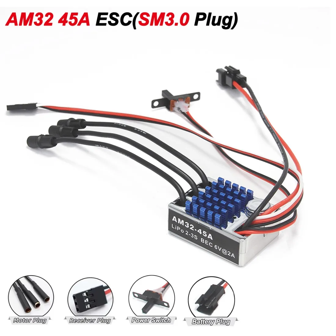 Full Metal Gearbox 2322 2600KV Brushless Motor AM32 45A ESC 21g Servo/2CH Receiver for RC Car Crawler MN82 MN78 MN168 MN99 MN98