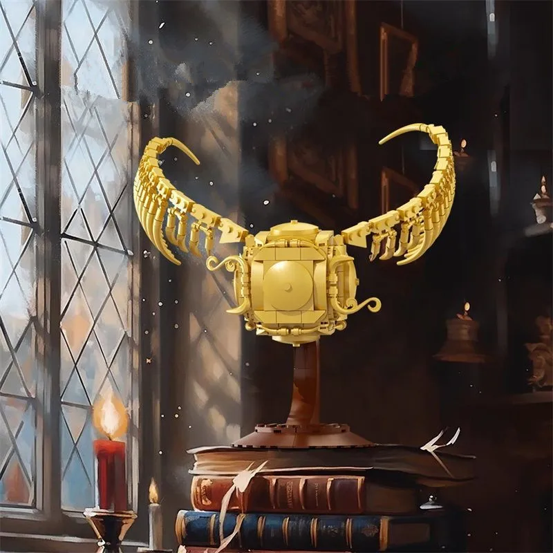 MOC Golden Snitch Building Blocks Set - Magic Quidditch Ball Model Bricks DIY Assembly Toy for Kids Adults, Home Desk Decoration