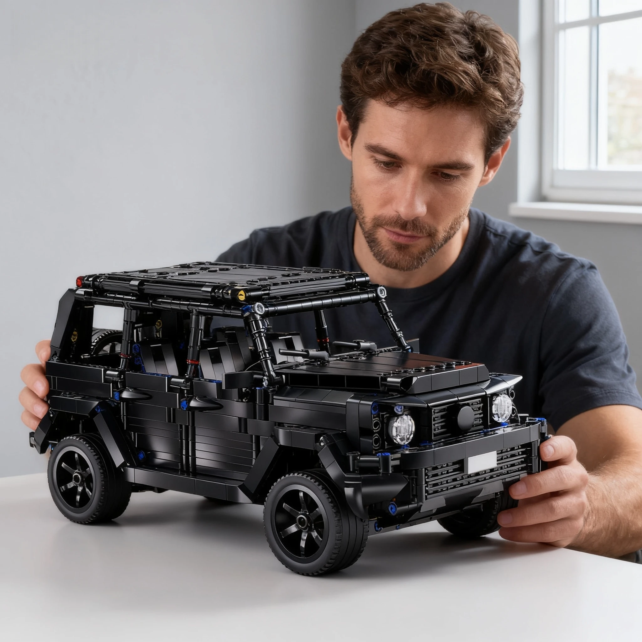 1:14 Technical Configurable Black Off-Road SUV Building Block MOC Construction Bricks Vehicle Toy Gift for Adults and Kids