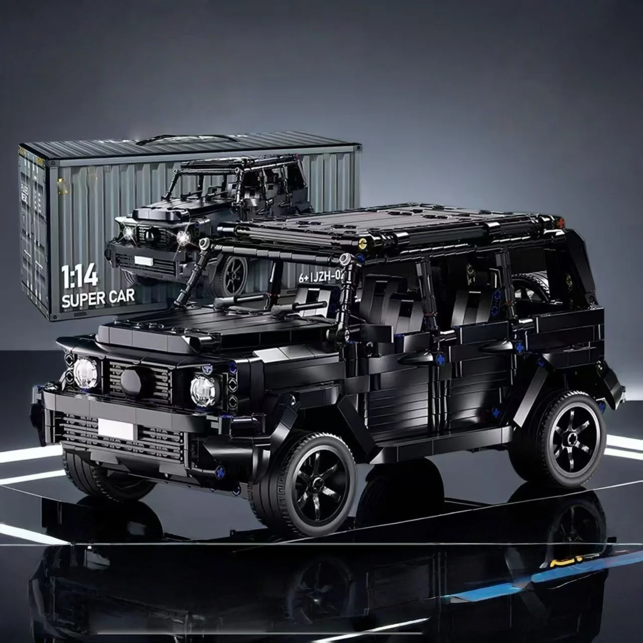 1:14 Technical Configurable Black Off-Road SUV Building Block MOC Construction Bricks Vehicle Toy Gift for Adults and Kids