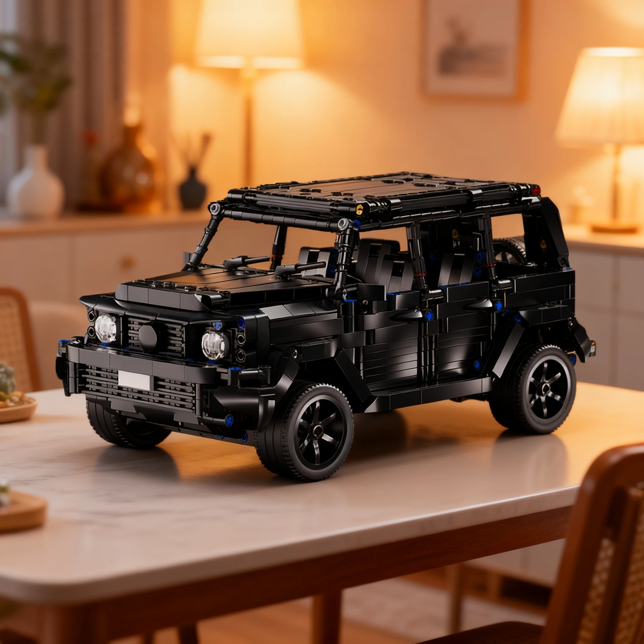 1:14 Technical Configurable Black Off-Road SUV Building Block MOC Construction Bricks Vehicle Toy Gift for Adults and Kids