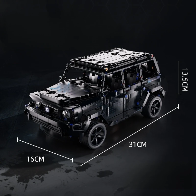 1:14 Technical Configurable Black Off-Road SUV Building Block MOC Construction Bricks Vehicle Toy Gift for Adults and Kids