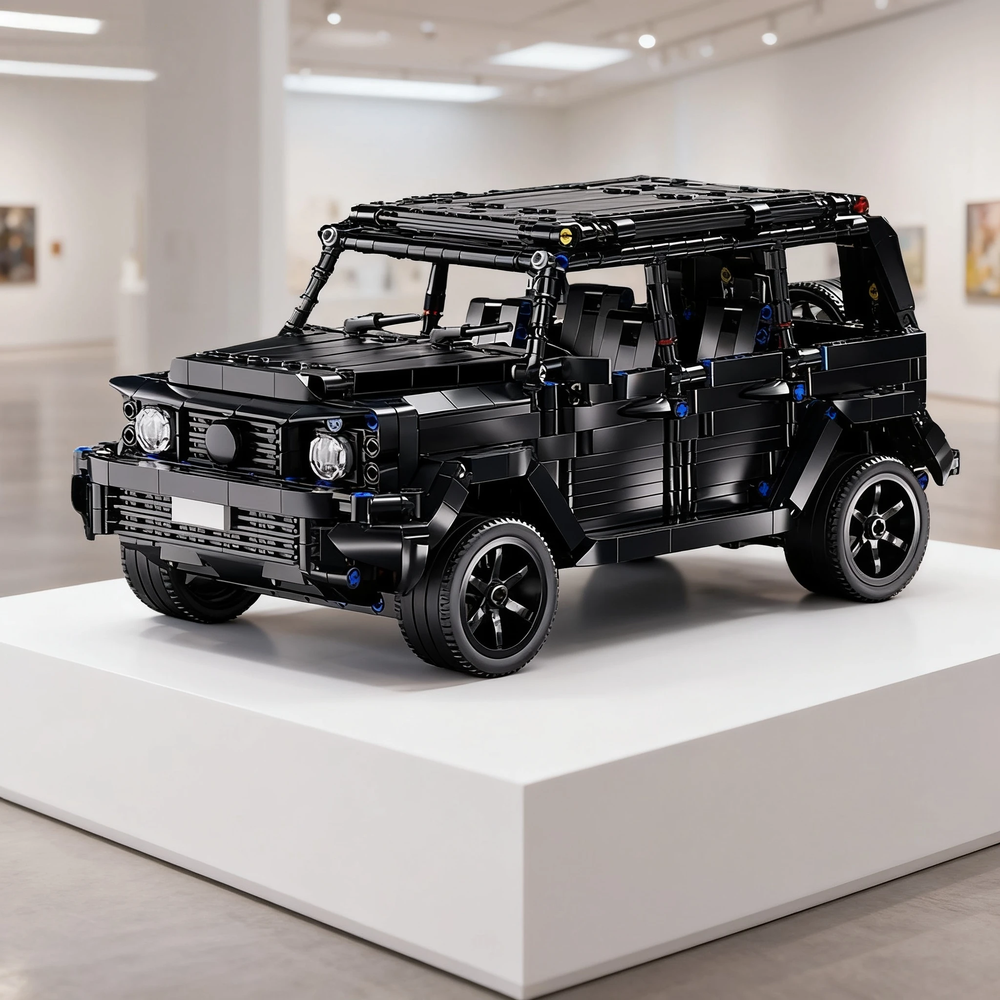 1:14 Technical Configurable Black Off-Road SUV Building Block MOC Construction Bricks Vehicle Toy Gift for Adults and Kids