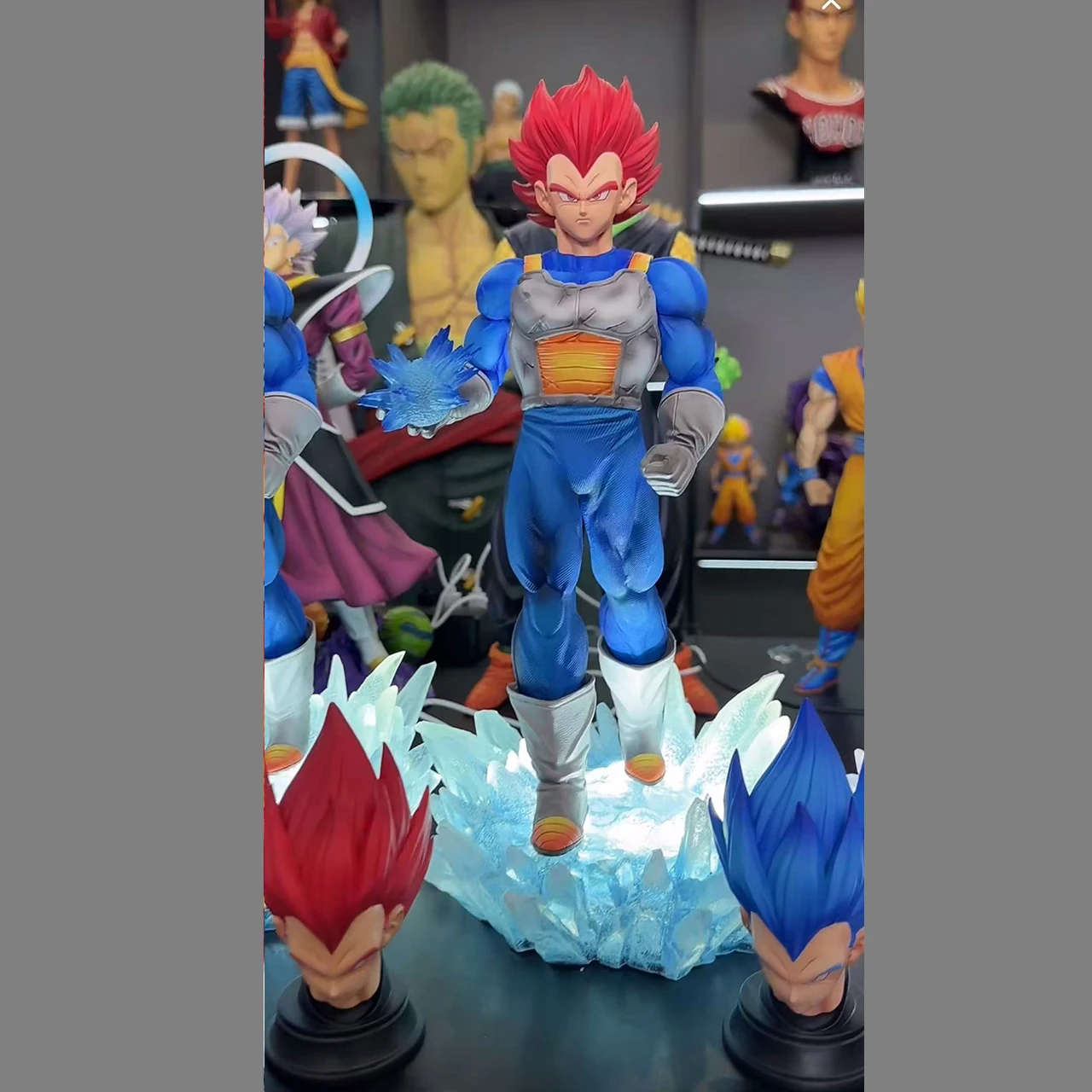 JT Statue Dragon Ball Z Majin Vegeta Figure Vegeta Blue JT Goku Led Base Super Saiyan Action Figures Collection Model Toys Gift