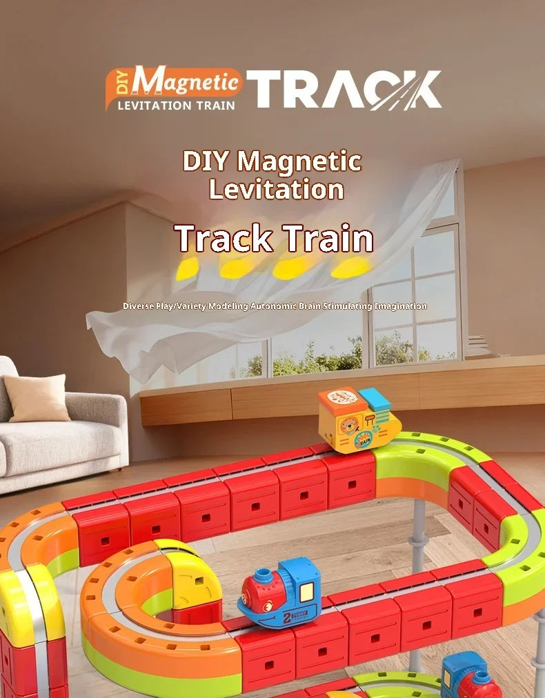 Sell Well Children'S Anti-Gravity Magnetic Attraction Track Train Changeable Magnetic Magic Rail Car Electric Train Toy