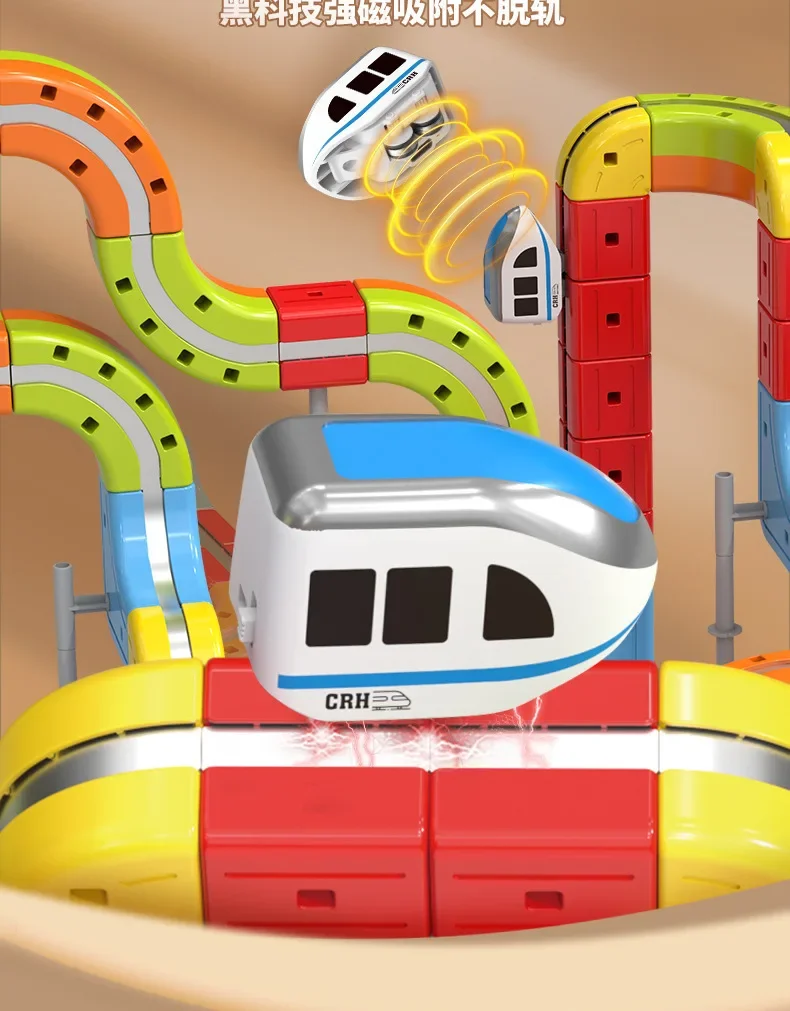 Sell Well Children'S Anti-Gravity Magnetic Attraction Track Train Changeable Magnetic Magic Rail Car Electric Train Toy