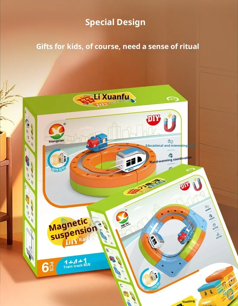 Sell Well Children'S Anti-Gravity Magnetic Attraction Track Train Changeable Magnetic Magic Rail Car Electric Train Toy