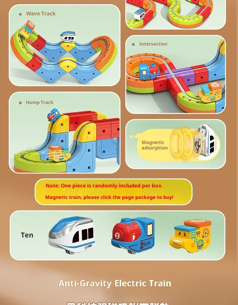 Sell Well Children'S Anti-Gravity Magnetic Attraction Track Train Changeable Magnetic Magic Rail Car Electric Train Toy
