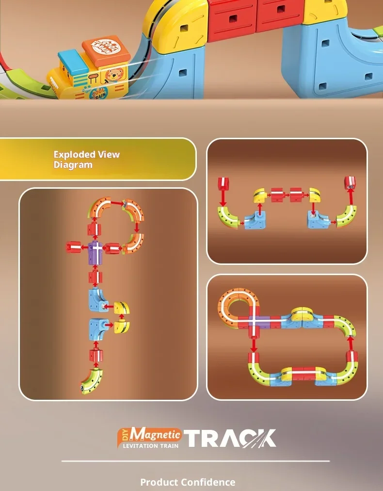 Sell Well Children'S Anti-Gravity Magnetic Attraction Track Train Changeable Magnetic Magic Rail Car Electric Train Toy