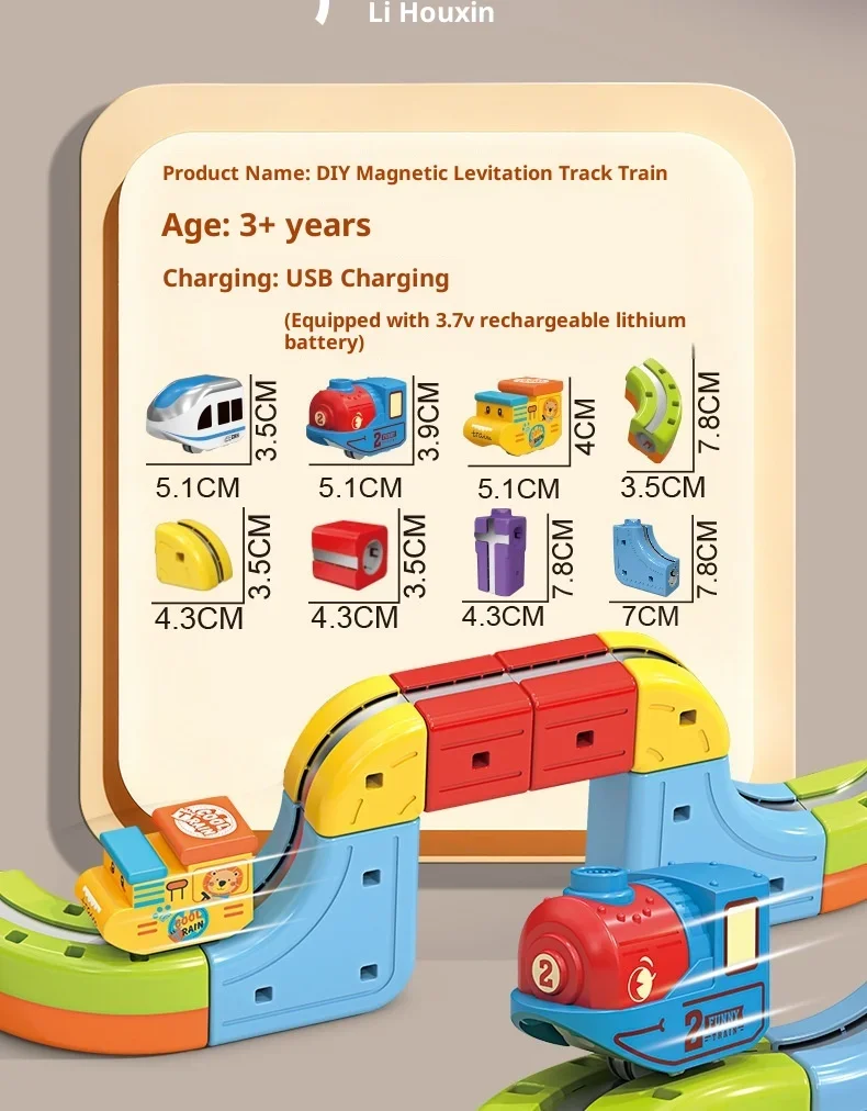 Sell Well Children'S Anti-Gravity Magnetic Attraction Track Train Changeable Magnetic Magic Rail Car Electric Train Toy