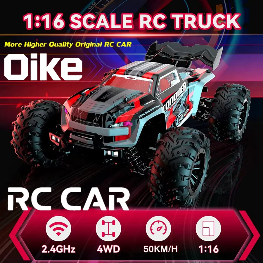Oike 4WD 1:16 80KM/H Super Brushless 50KM/H Brushed RC Car 4x4 Off Road Remote Control High Speed Drift Racing Truck Buggy Toy