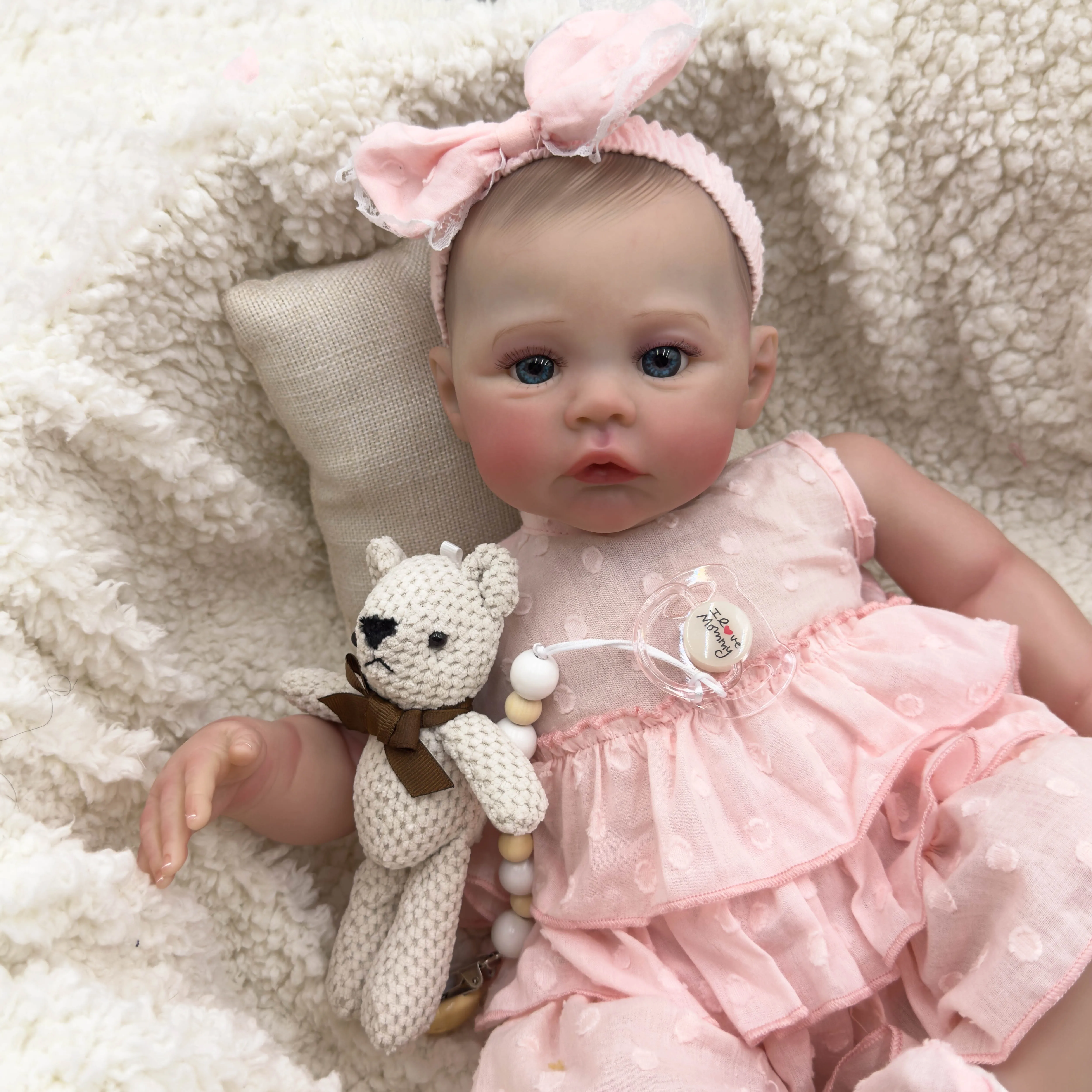 NPK 46CM Meadow Reborn Baby Doll - Soft Touch 3D Skin Hand Painted Multiple Layers Genesis Paint High Quality Art Doll
