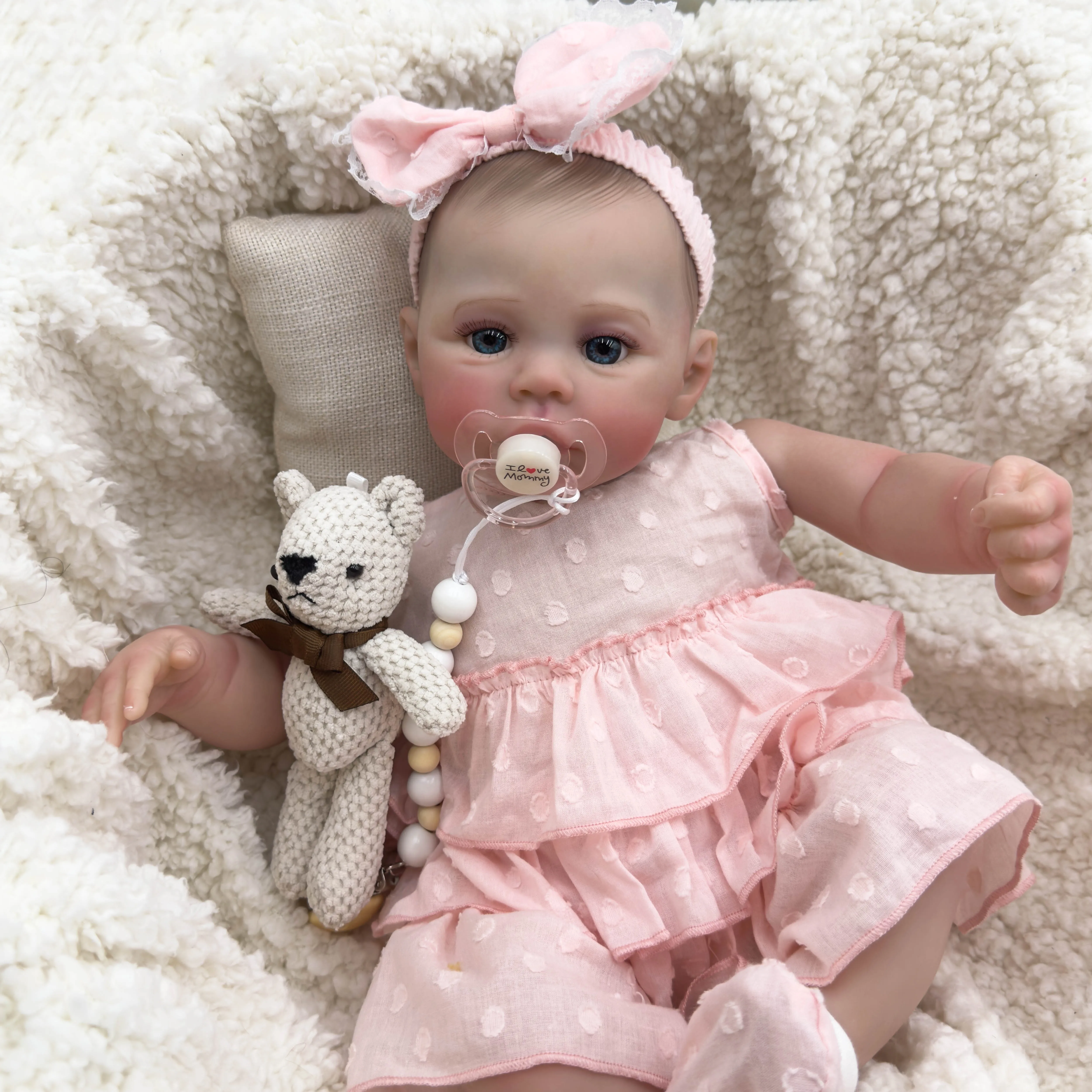 NPK 46CM Meadow Reborn Baby Doll - Soft Touch 3D Skin Hand Painted Multiple Layers Genesis Paint High Quality Art Doll