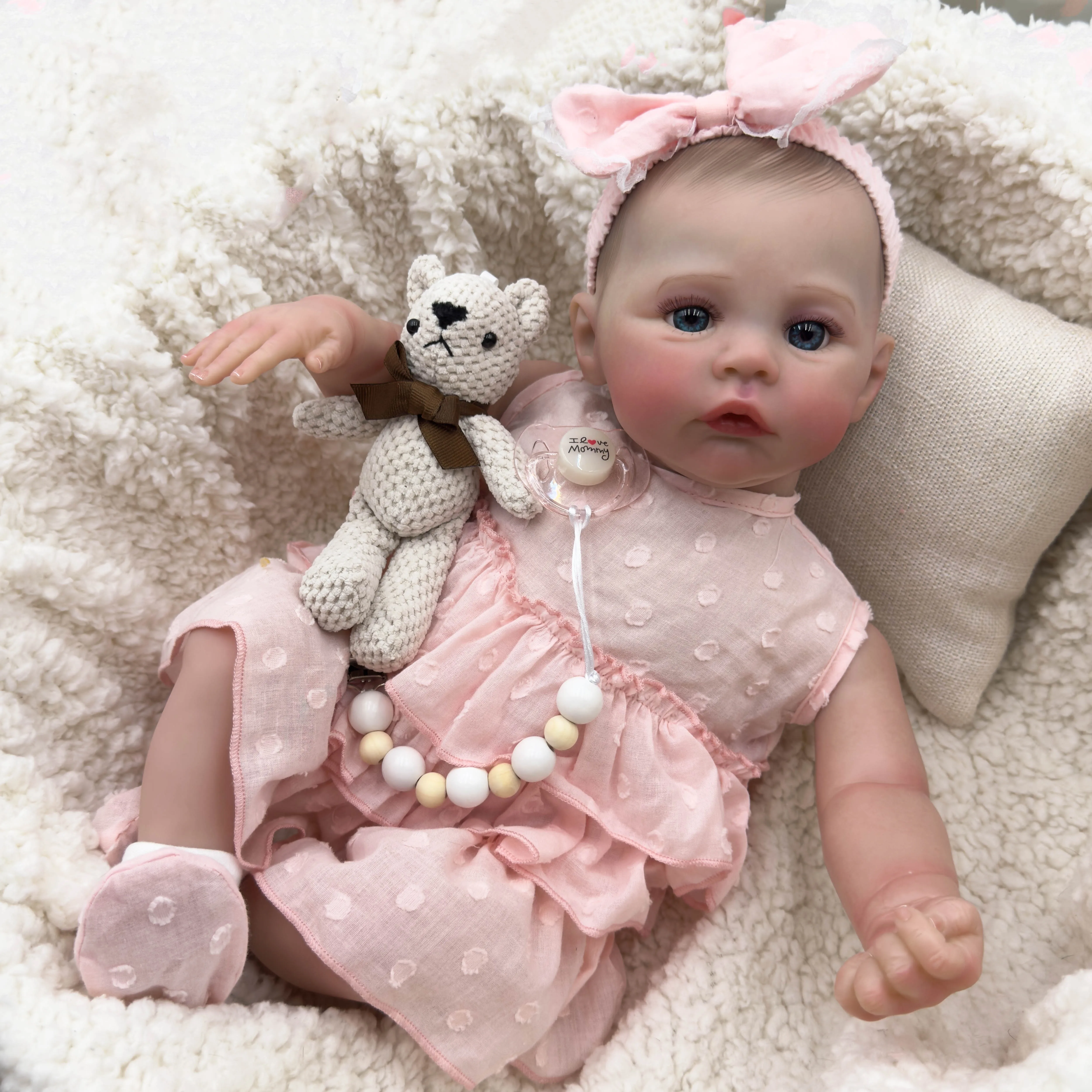 NPK 46CM Meadow Reborn Baby Doll - Soft Touch 3D Skin Hand Painted Multiple Layers Genesis Paint High Quality Art Doll