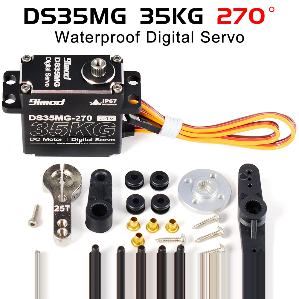 9imod DS35MG 35kg Waterproof Servo 180°/270° Full Aluminum Case Stainless Steel Gear High Torque for 1/8 1/10 RC Car
