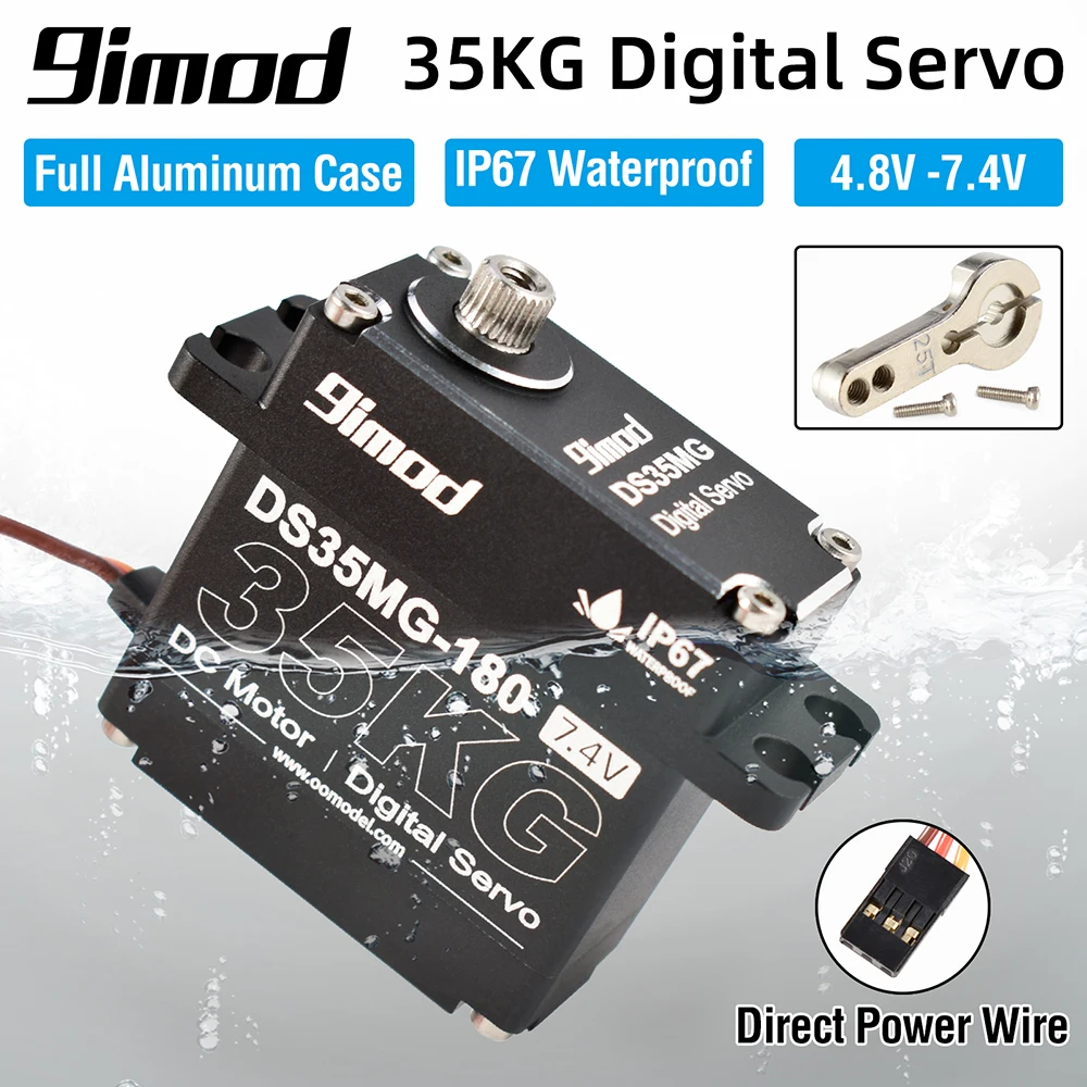 9imod DS35MG 35kg Waterproof Servo 180°/270° Full Aluminum Case Stainless Steel Gear High Torque for 1/8 1/10 RC Car
