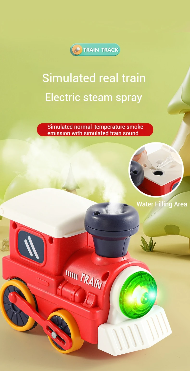 Children Electric Track Train Toy Steam Rail Car with Light&Music Mini Engineering Car Set Kids Puzzle Boy Toys Xmas Gifts