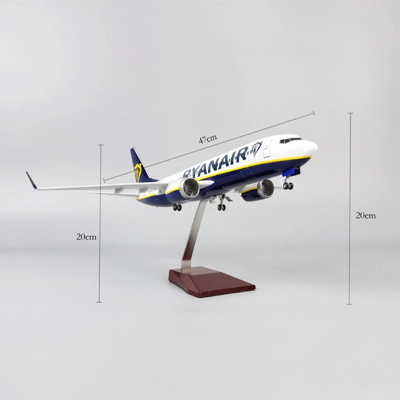 1:85 Scale Airplane Toy B737-800 Airplanes RYANAIR Airline Aircraft Model With Base Landing Gears Resin Miniature Plane For Kids