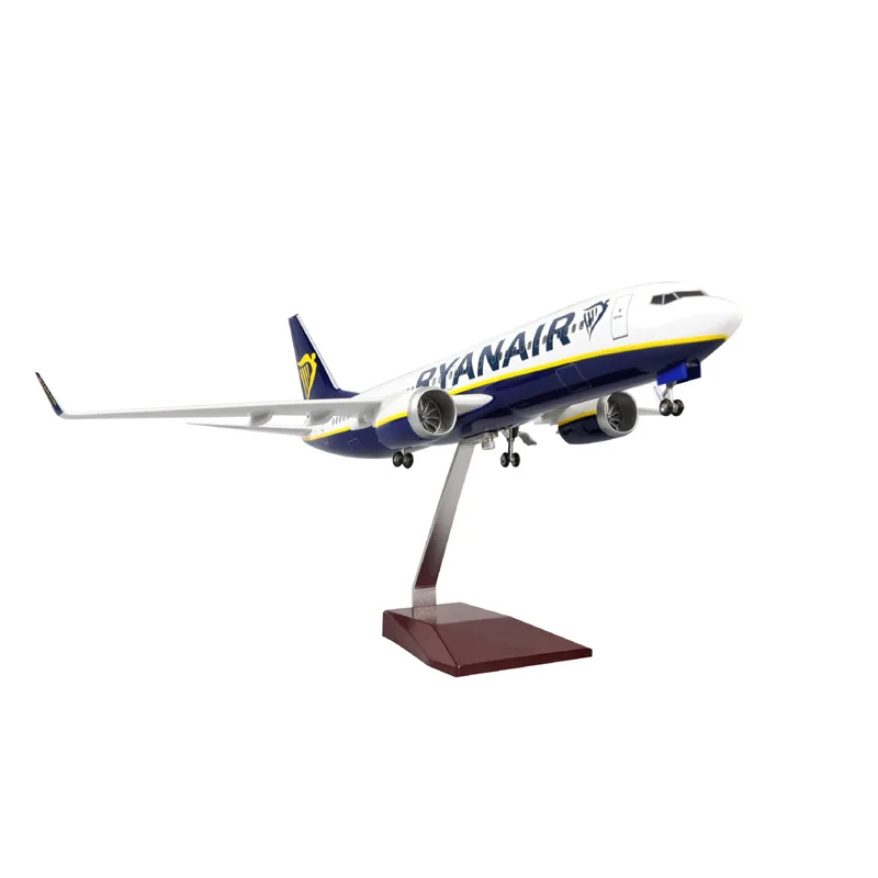1:85 Scale Airplane Toy B737-800 Airplanes RYANAIR Airline Aircraft Model With Base Landing Gears Resin Miniature Plane For Kids