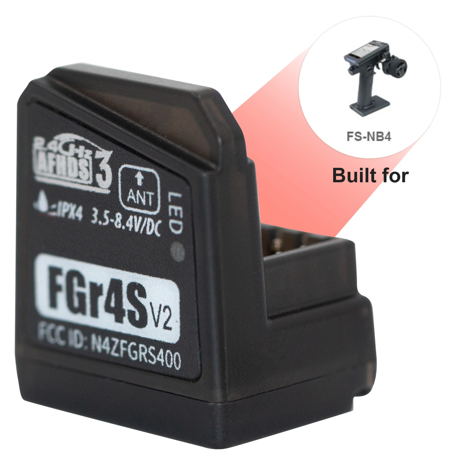 Flysky FGR4S V2 Receiver AFHDS 3 Built-in Single-Antenna Bidirectional PWM /PPM / IBUS Output Receiver