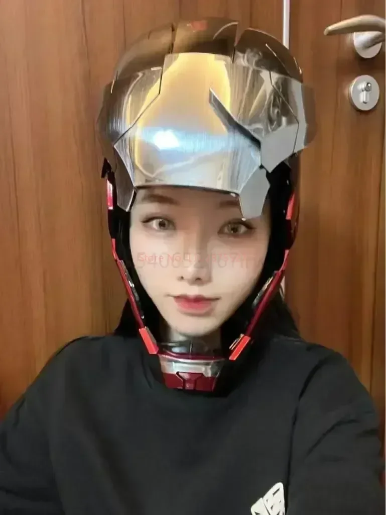 The Avengers 1/1 Iron Man Mk5 Helmet Wearable And Transformable Voice-Activated Electric Opening Closing Mk17 Decoration Gift