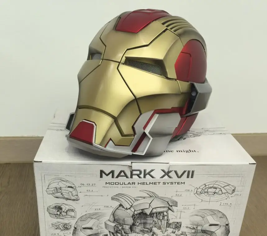 The Avengers 1/1 Iron Man Mk5 Helmet Wearable And Transformable Voice-Activated Electric Opening Closing Mk17 Decoration Gift