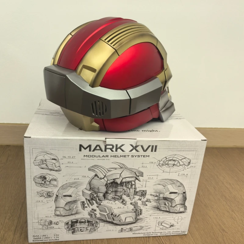 The Avengers 1/1 Iron Man Mk5 Helmet Wearable And Transformable Voice-Activated Electric Opening Closing Mk17 Decoration Gift