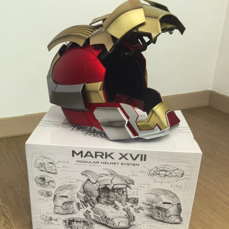 The Avengers 1/1 Iron Man Mk5 Helmet Wearable And Transformable Voice-Activated Electric Opening Closing Mk17 Decoration Gift