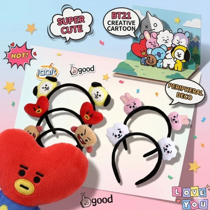 BT21 Koya RJ Shooky Mang Tata Chimmy Cooky Cute Cartoon Doll Headband Anime Peripheral Decor Headband