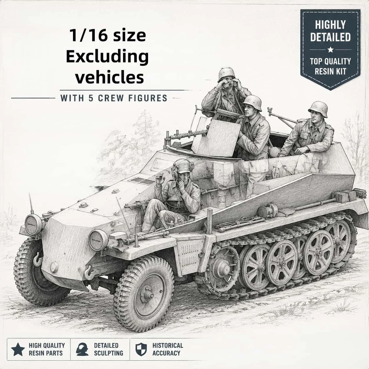High Quality 1/16 Casting Resin Model Assembly Kit, Assault Squad, Unpainted