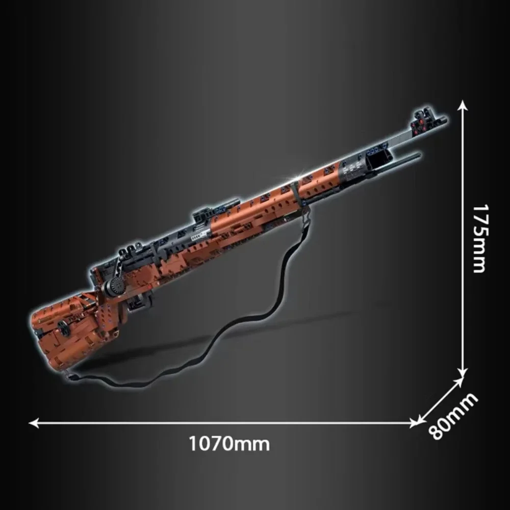 1206PCS Historical Rifle Model Kit Classic Bolt Action Sniper Building Set for Adult Collector Mechanical Engineering Project