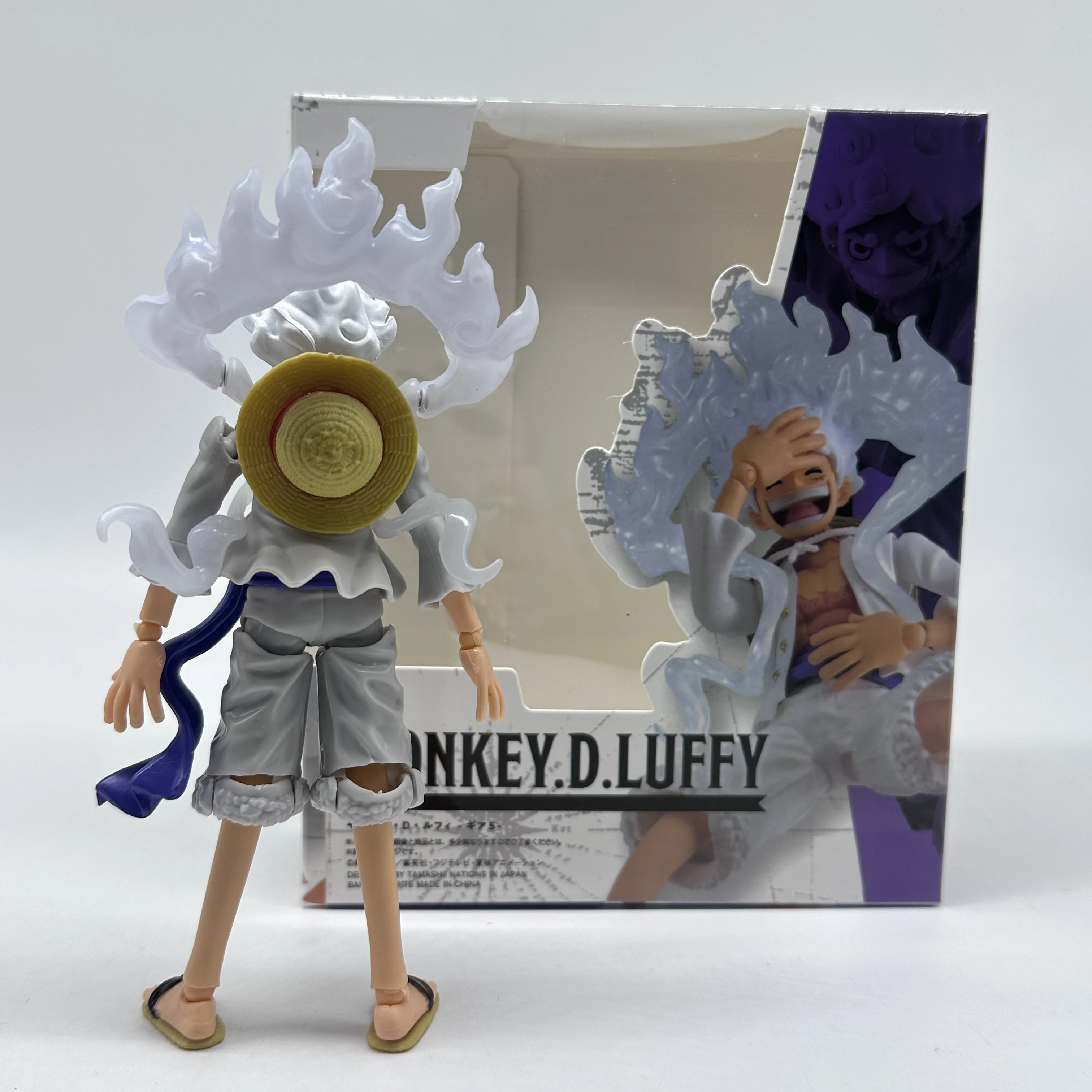 One Piece Monkey D. Luffy Gear 5 Sun God Nika Action Figure, Multi-Accessory Anime Figure Model Ornament