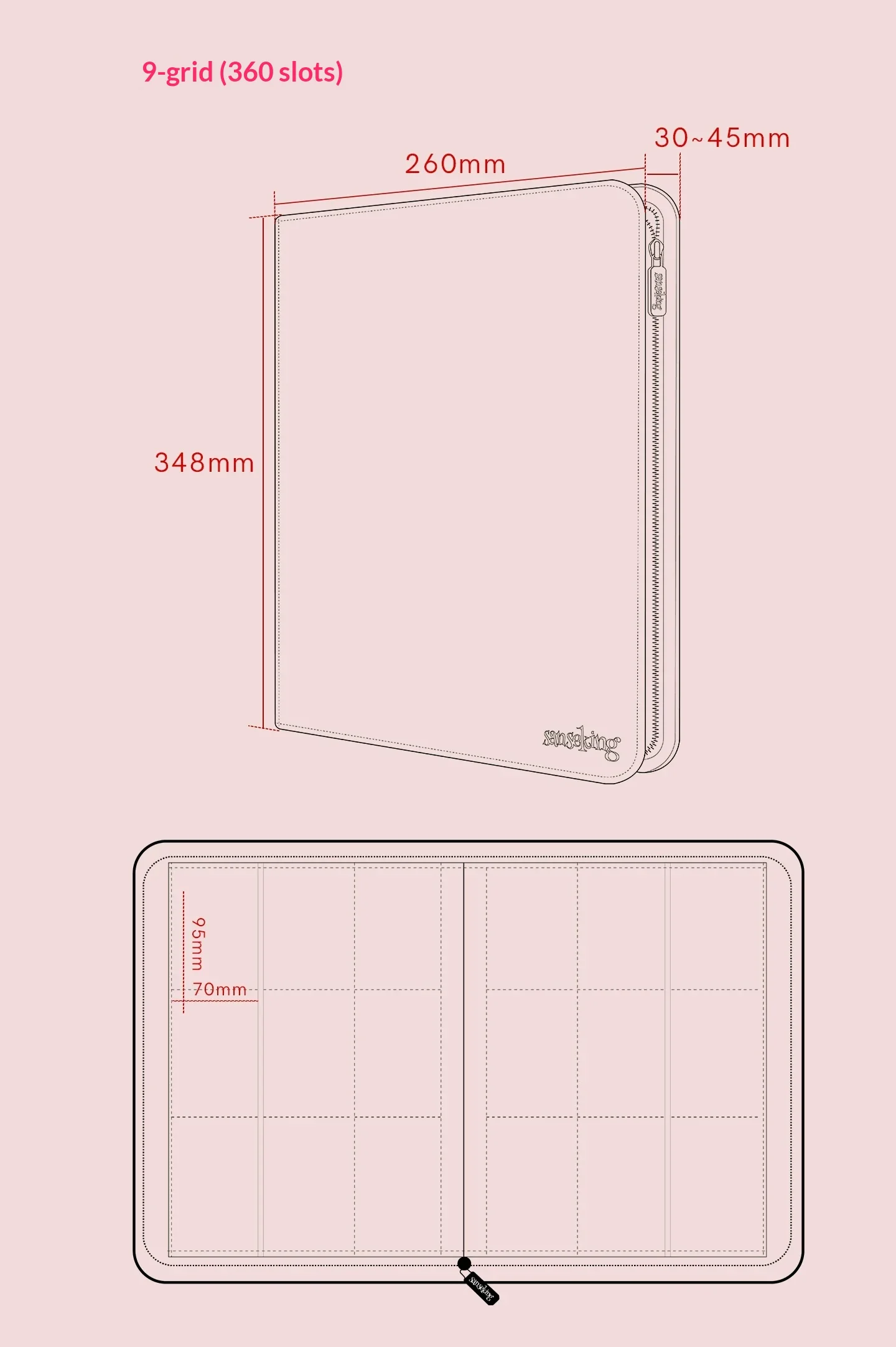 Sanseking Trading Card Binder 4/6/9 Pocket Card Collection Album Portable Card Storage Book for Collectible Cards