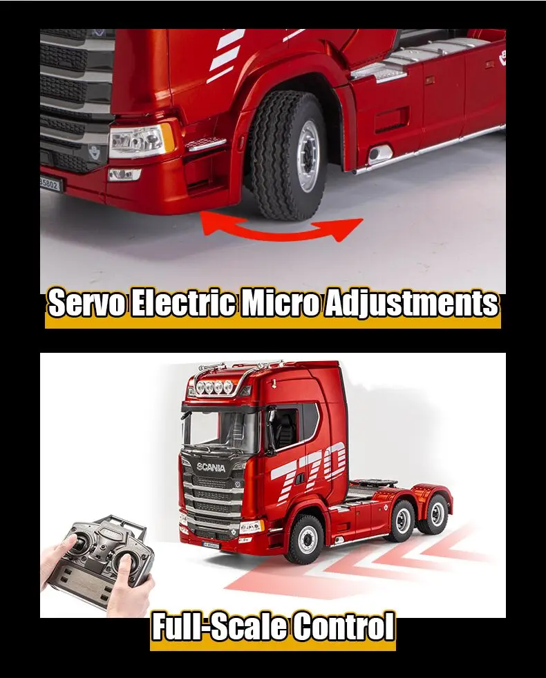 HUINA 1501 2.4G RC Truck With Light 1:18 4WD Full Scale 19CH Remote Control Car Alloy Heavy Truck Trailer Model Toy For Kid Gift
