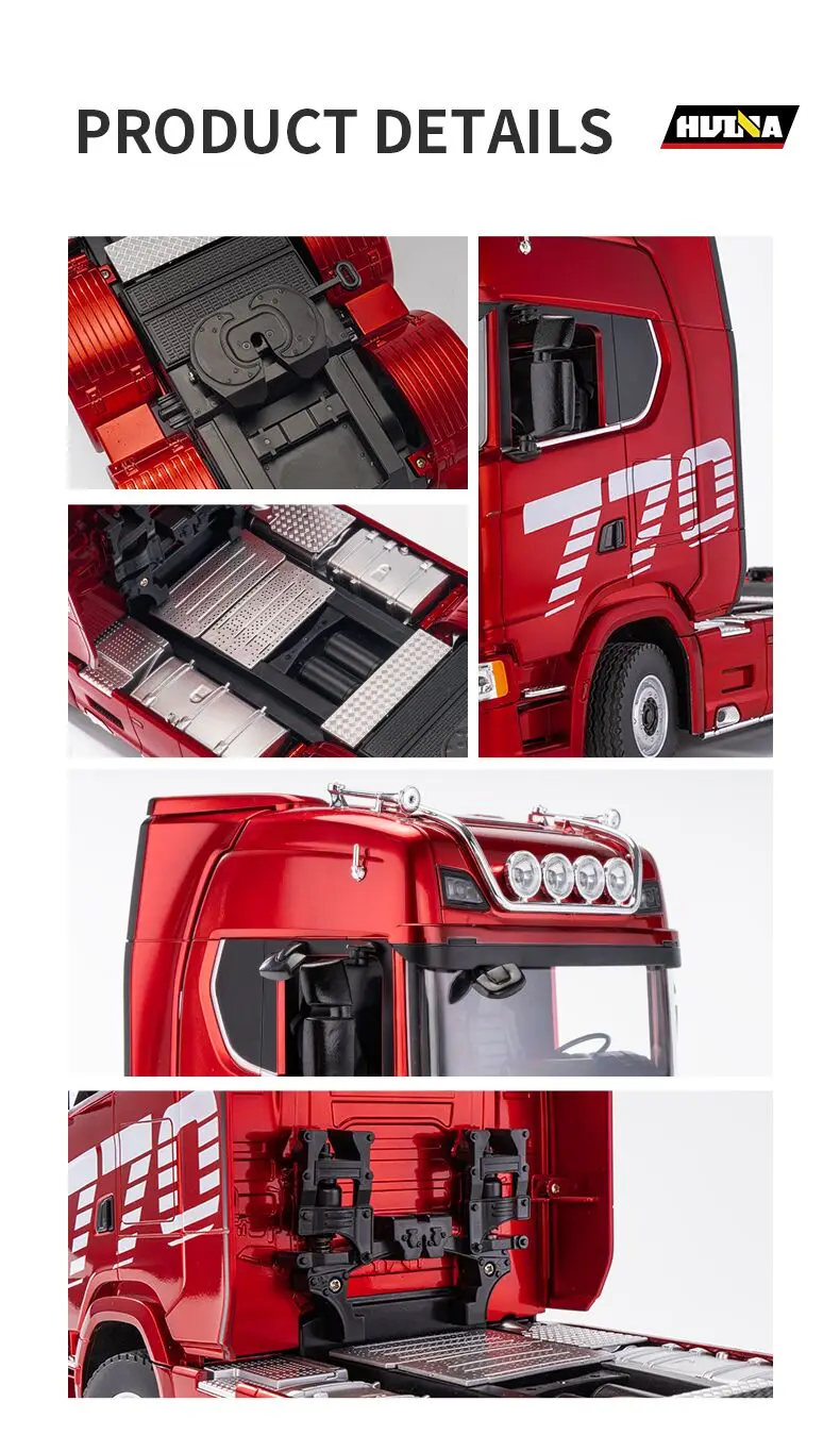 HUINA 1501 2.4G RC Truck With Light 1:18 4WD Full Scale 19CH Remote Control Car Alloy Heavy Truck Trailer Model Toy For Kid Gift