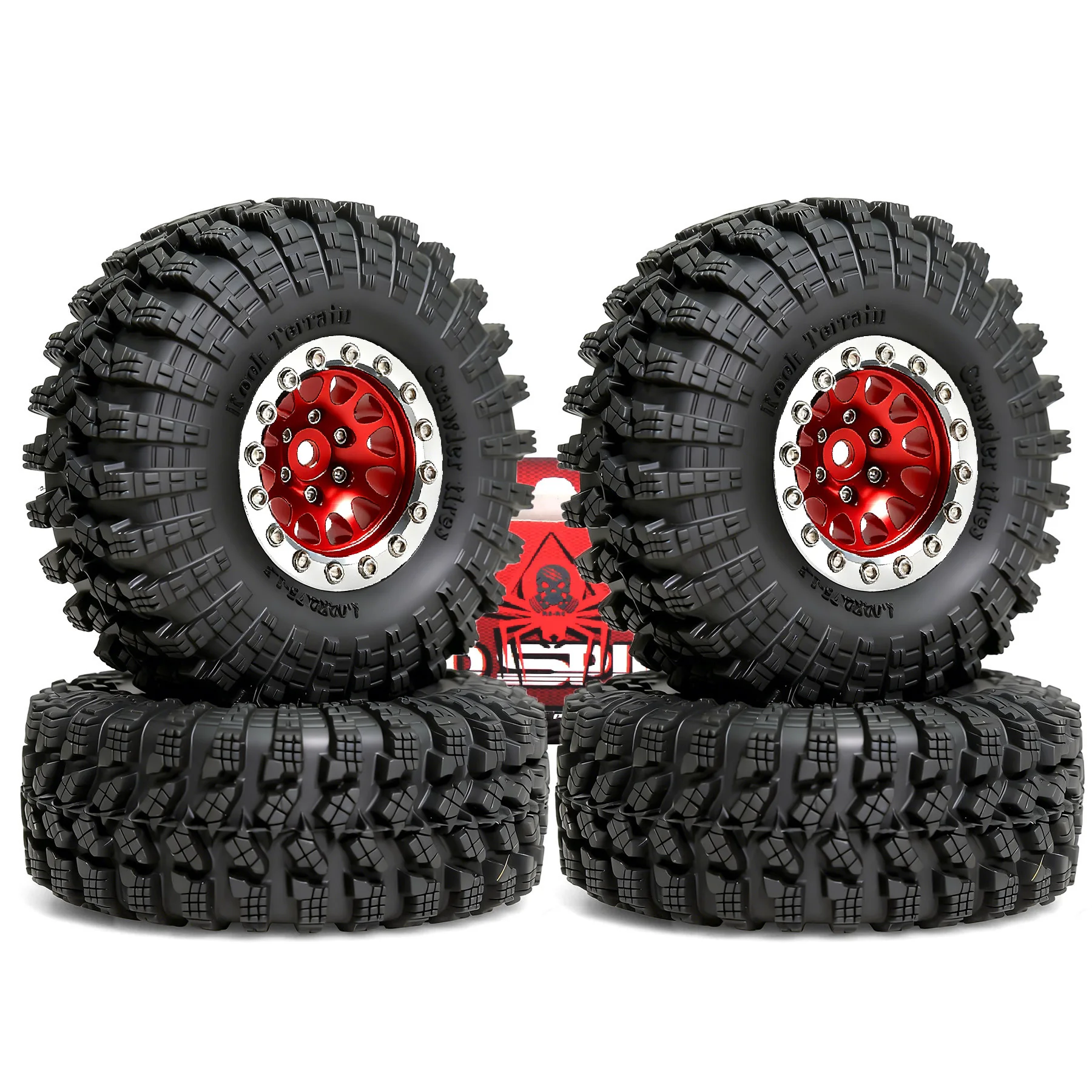 1.3” Aluminum Beadlock Wheel Tires for 1/18 1/24 RC Crawler Car SCX24 Axial AX24 FMS FCX24 TRX4M Upgrade RC Ca