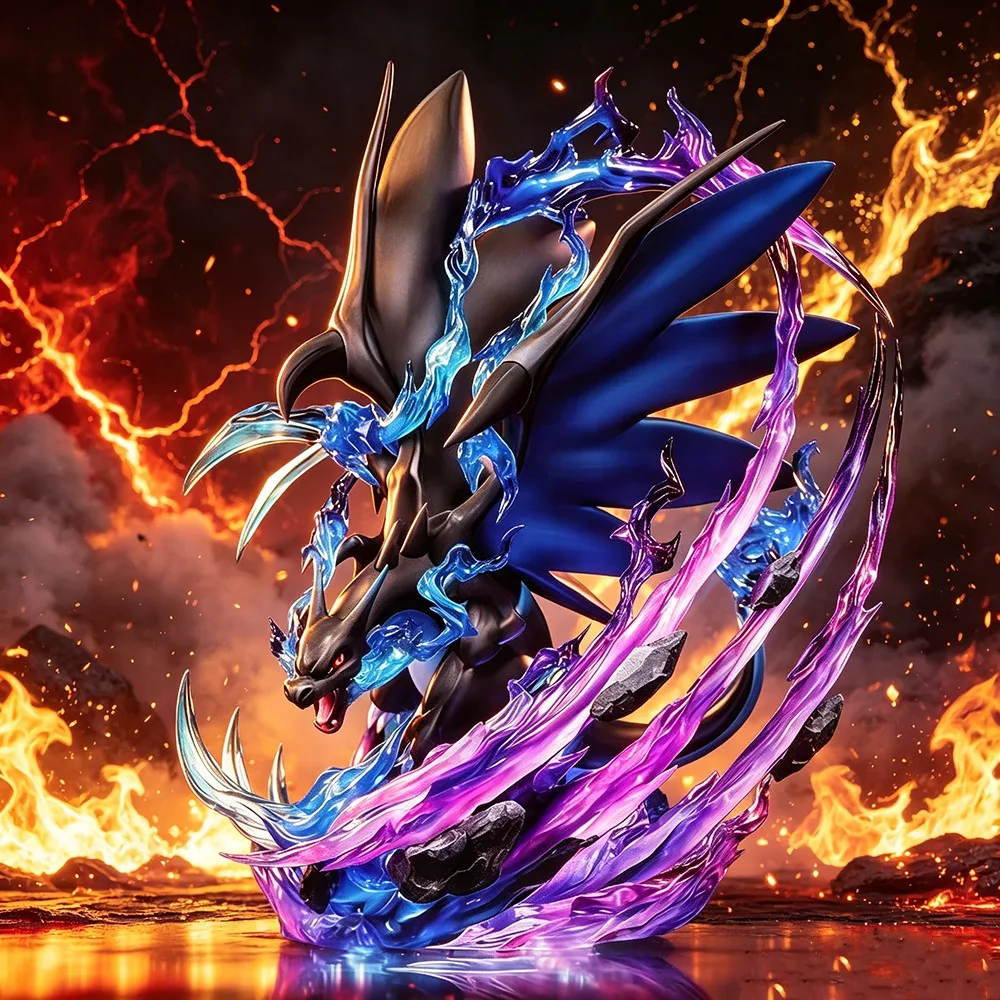 24cm/9.44in Anime Pokemon Figure Charizard X Action Figures Pvc Statue Desktop Ornamen Collection Model Toys Gifts