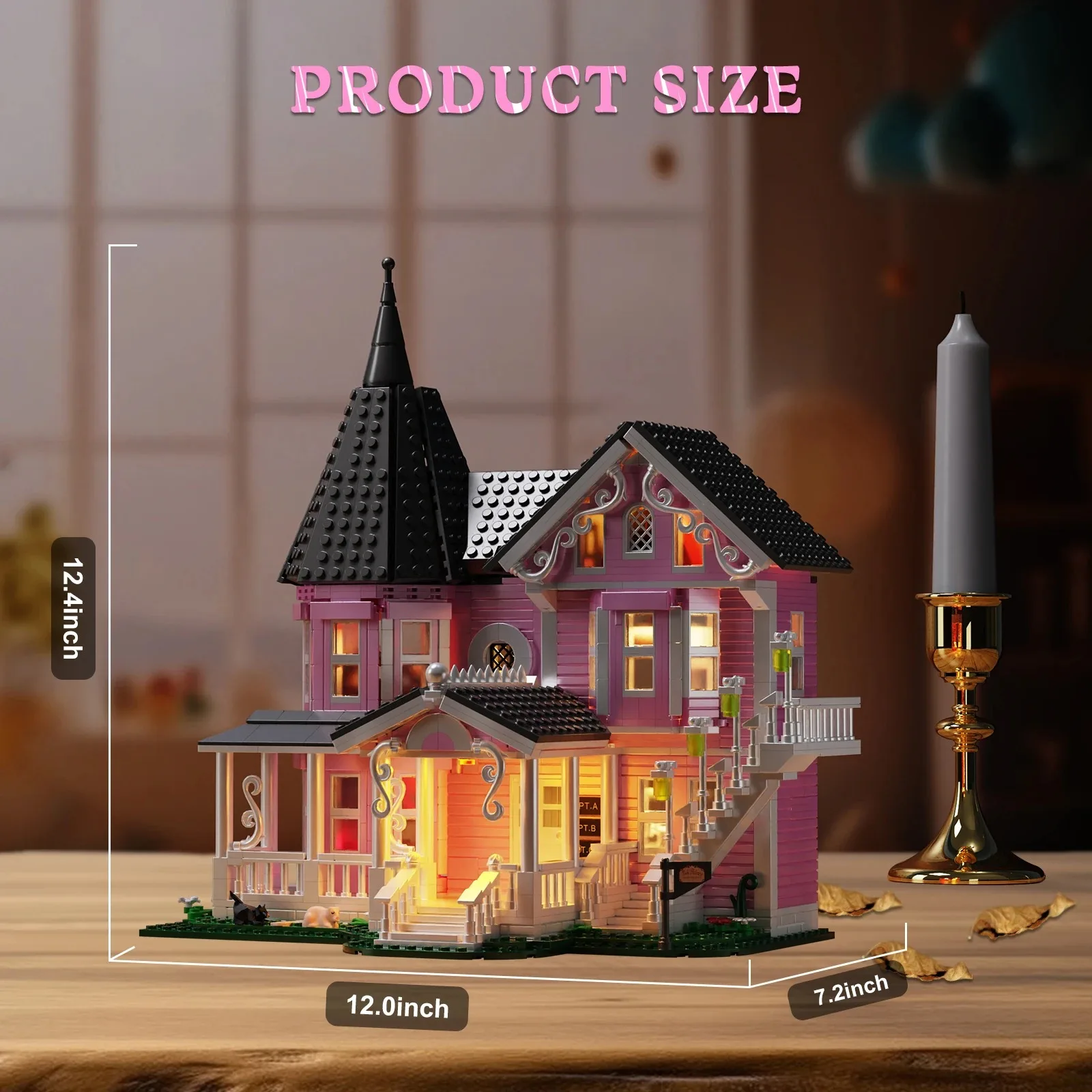 1349 PCS Coralines Building Block Set Pink Palace Model Apartment Ideas Movie Architecture Toy for Boys and Girls Christmas Gift
