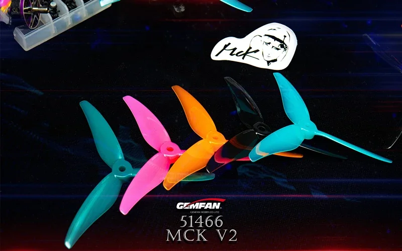Wholesale 50Pairs(50CW+50CCW) Gemfan Hurricane 51466 MCK V2 3-Blade PC Propeller for RC FPV Freestyle 5inch Drones DIY Parts