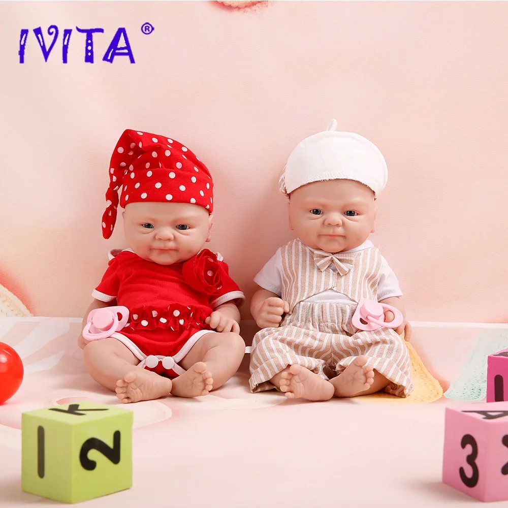 IVITA Beautiful Painted Realistic Silicone Reborn Baby Dolls Shipped from Brazil Warehouse for Children Christmas Gift