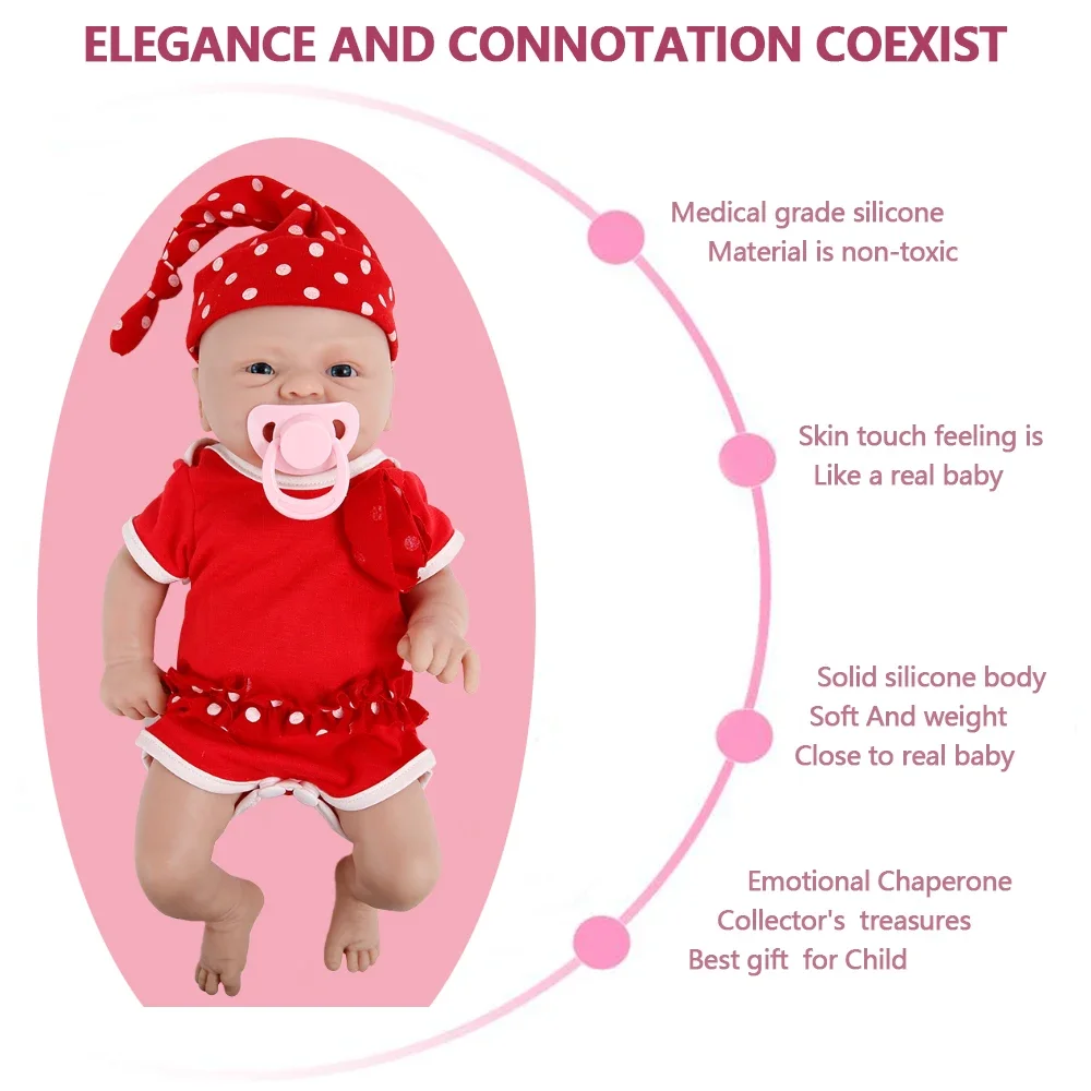 IVITA Beautiful Painted Realistic Silicone Reborn Baby Dolls Shipped from Brazil Warehouse for Children Christmas Gift