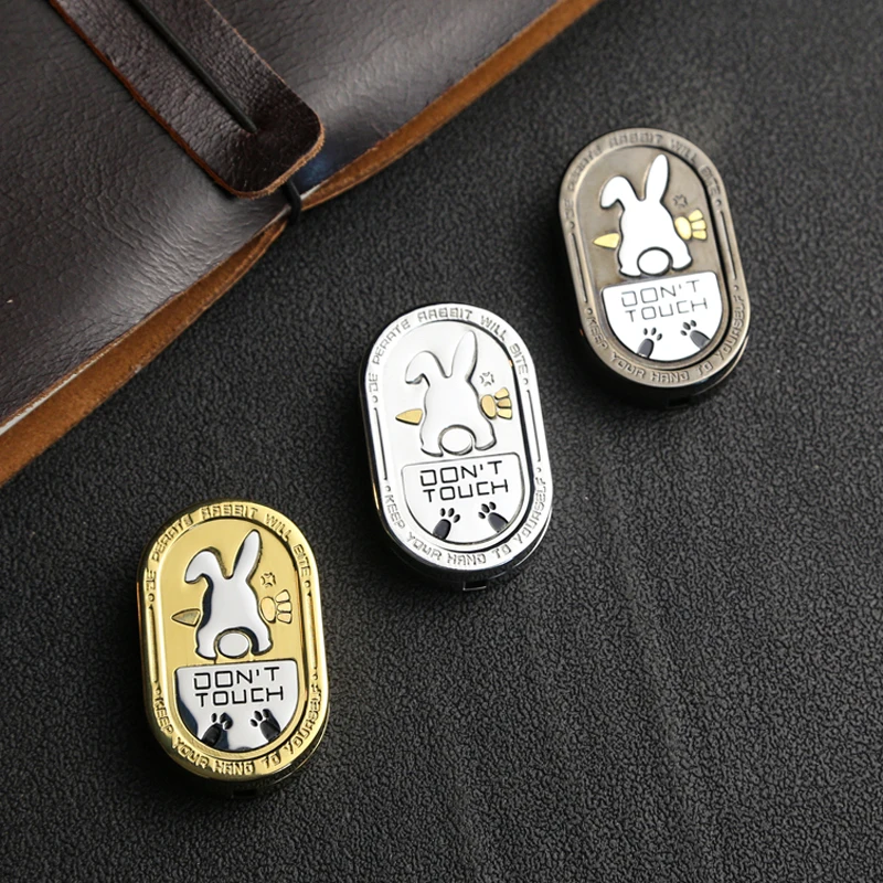 Metal EDC Fidget Slider with Cartoon Rabbit Pattern, Adult Portable Stress Relief Toy for ADHD and Anti-Anxiety, Gifts For Men