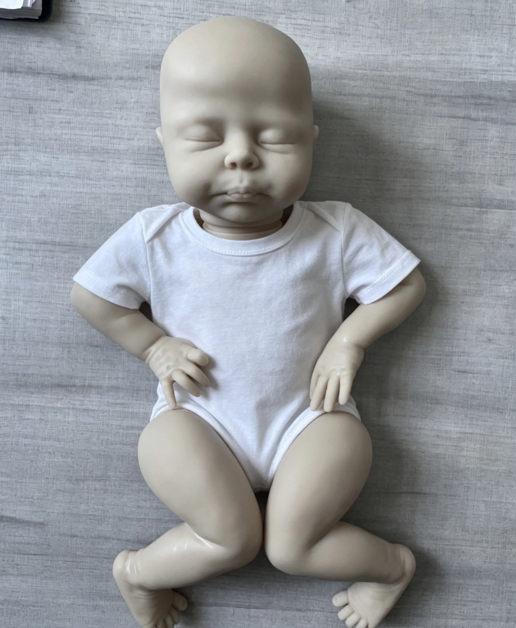 19inch Unpainted Reborn Doll Kit Christopher Unfinished Unassembled DIY Doll Parts with Cloth Body for Artists