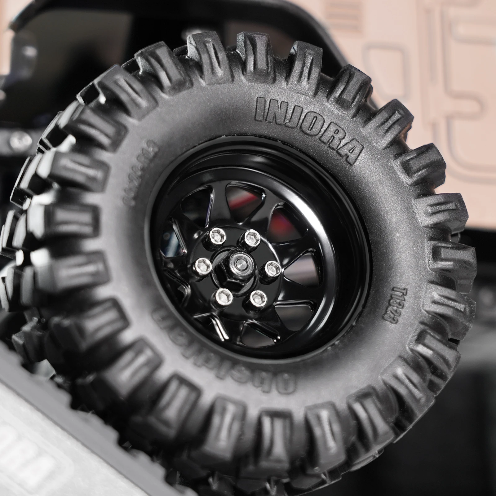 INJORA -4.05mm Offset Stamped Steel 1.3" Beadlock Wheels for 1/24 1/18 RC Crawlers (W1312)