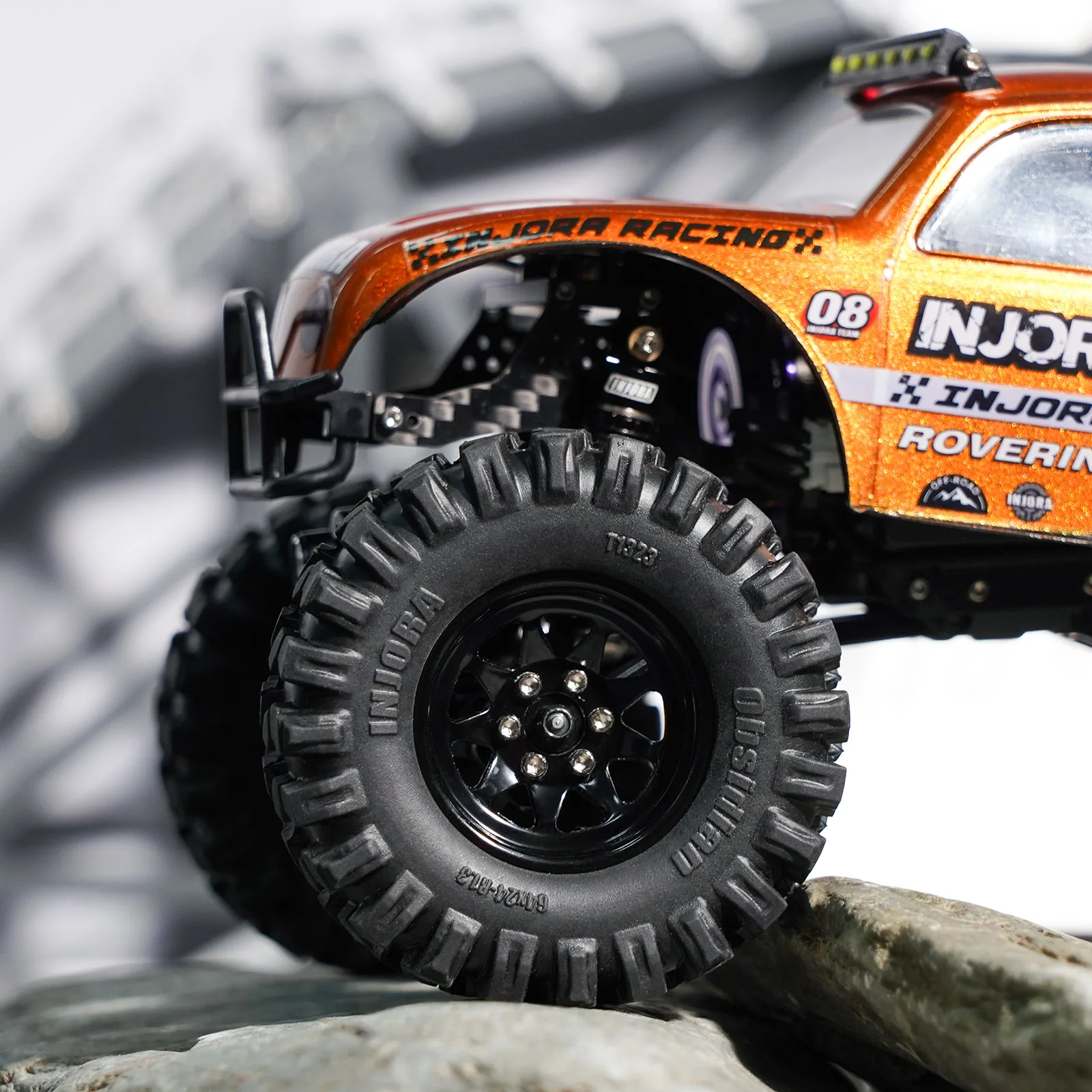 INJORA -4.05mm Offset Stamped Steel 1.3" Beadlock Wheels for 1/24 1/18 RC Crawlers (W1312)