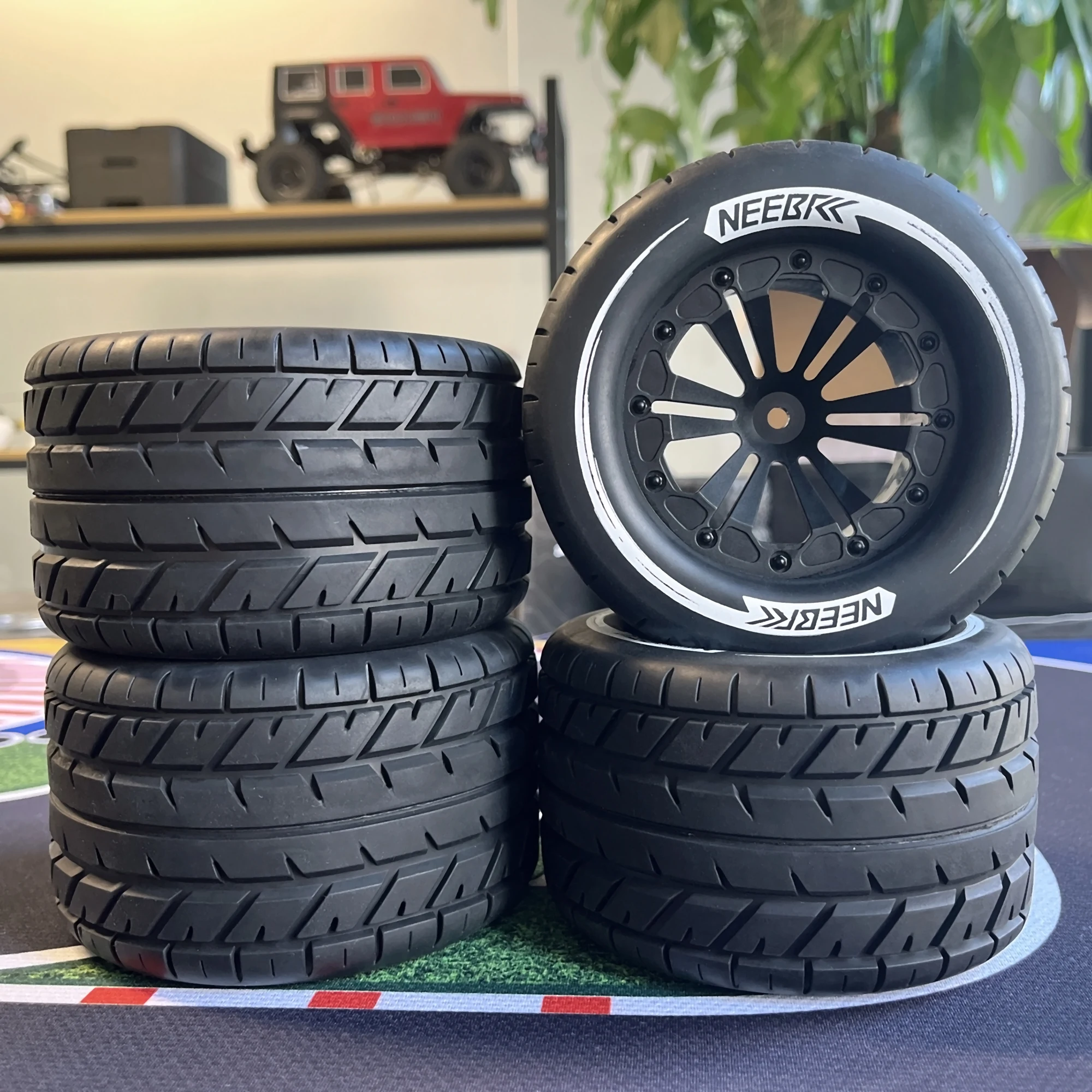 4PCS NEEBRC 115mm Monster Tires 12mm Hex Skidproof Wheel Tyre for 1/10 RC Car Truck Buggy HPI HSP Savage XS TM Flux LRP Parts